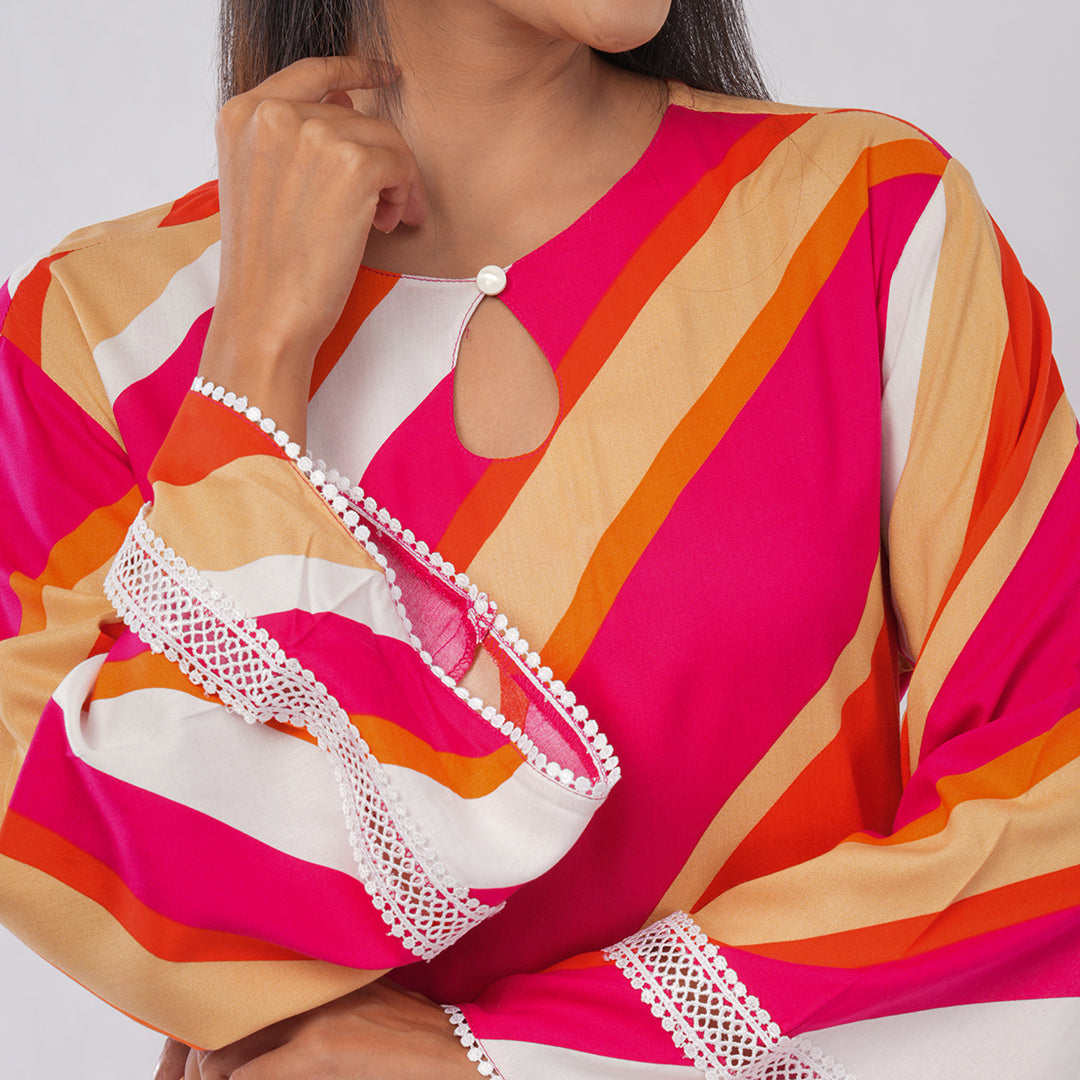 Buy Laheriya Multi Color Straight Kurta for Women Online | Premium Ethnic Wear | Aradhya by Nirmal