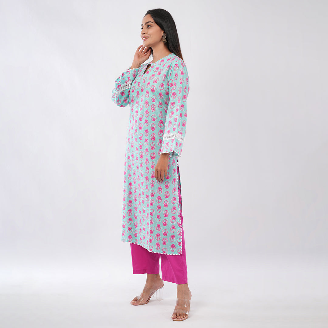 Buy Pure Mal Cotton 3-Piece Kurta Set for Women | Kurta, Bottom & Dupatta Set | Aradhya by Nirmal