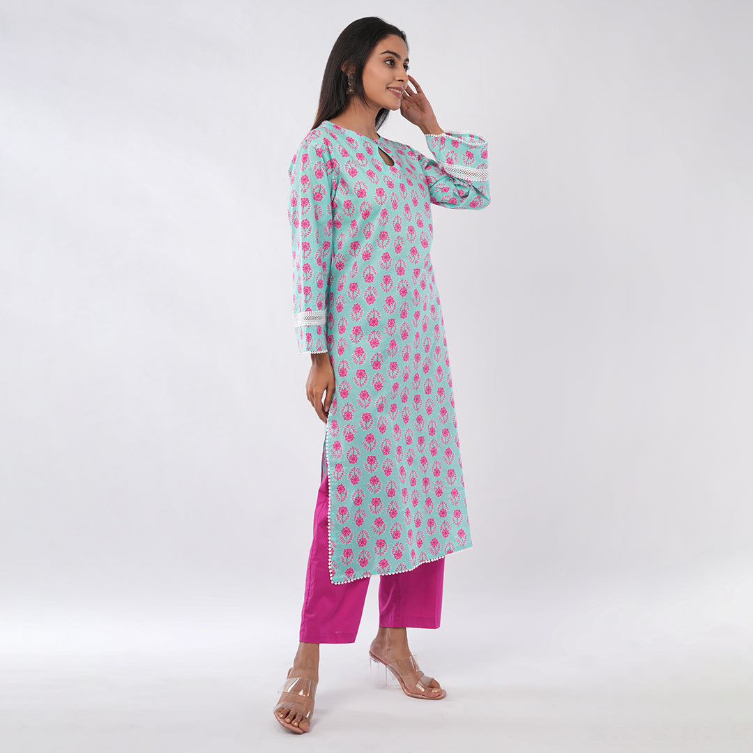 Buy Pure Mal Cotton 3-Piece Kurta Set for Women | Kurta, Bottom & Dupatta Set | Aradhya by Nirmal