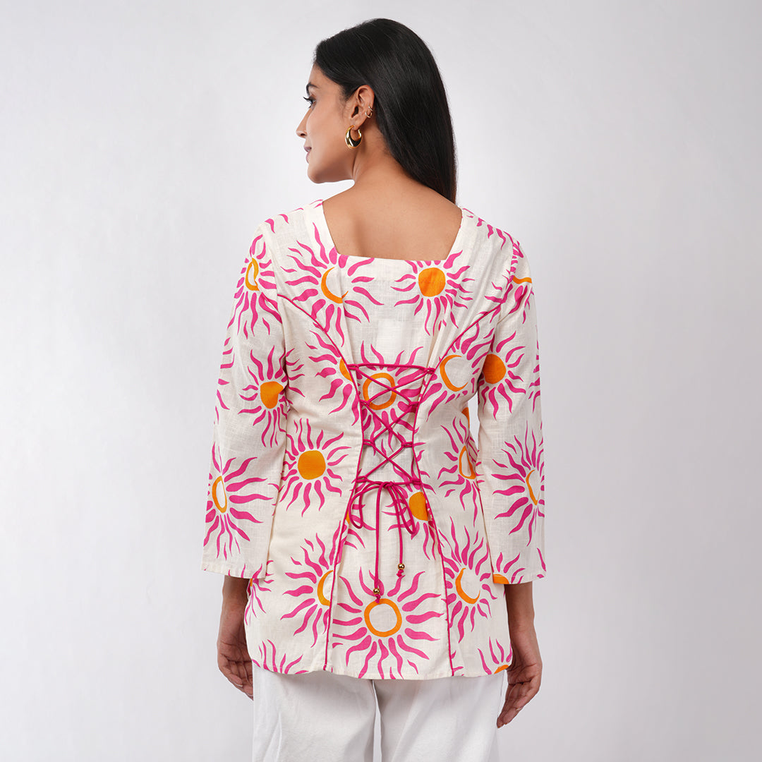 Buy Sunprint Floral Short Kurti for Women | Premium Cotton Floral Printed Short Kurta | Aradhya by Nirmal
